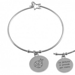 bracciale donna con frasi e simboli acciaio