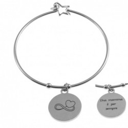 bracciale donna con frasi e simboli acciaio