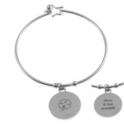 bracciale donna con frasi e simboli acciaio