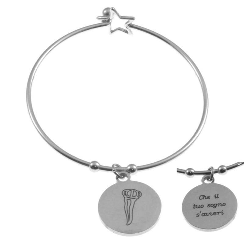 bracciale donna con frasi e simboli acciaio