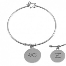 bracciale donna con frasi e simboli acciaio