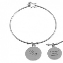 bracciale donna con frasi e simboli acciaio