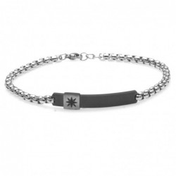 bracciale rosa dei venti uomo acciaio