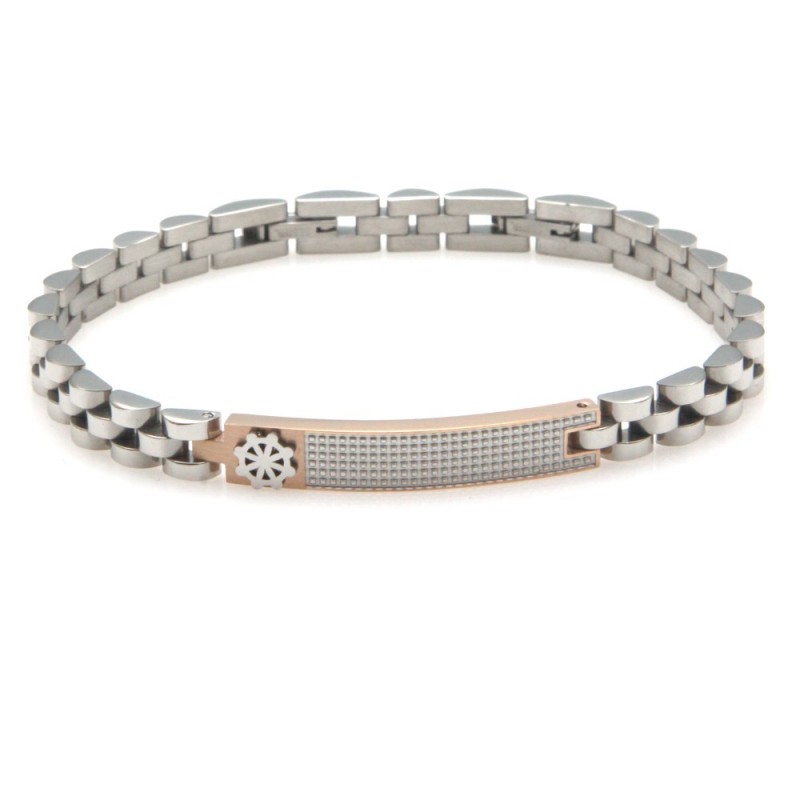 bracciale timone uomo acciaio