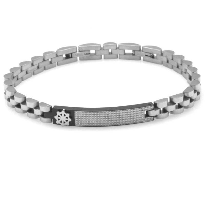 bracciale timone uomo acciaio