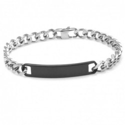 bracciale con piastra uomo acciaio