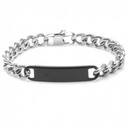 bracciale con piastra uomo acciaio