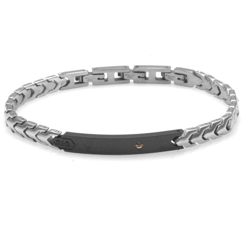 bracciale acciaio uomo con piastra