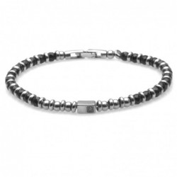 bracciale uomo pietre acciaio