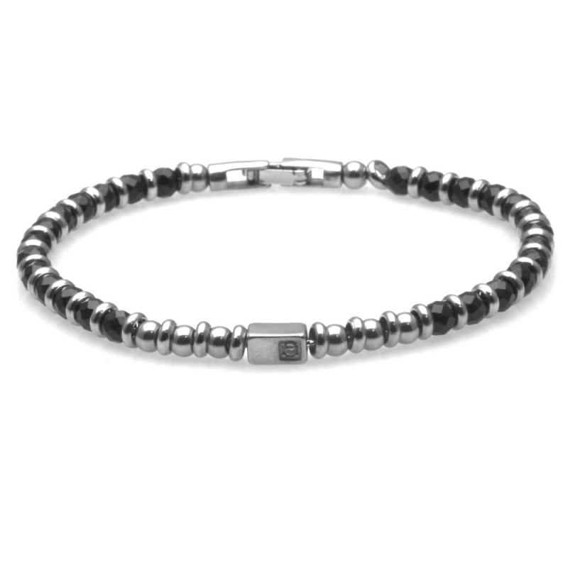 bracciale uomo pietre acciaio