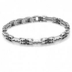bracciale acciaio e ceramica uomo