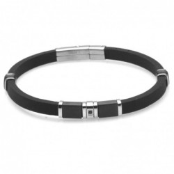bracciale uomo elegante acciaio e caucciù