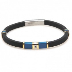 bracciale uomo elegante acciaio e caucciù