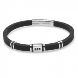 bracciale uomo elegante acciaio e caucciù