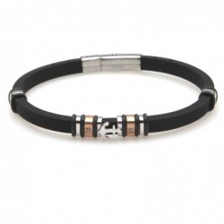 bracciale ancora uomo acciaio e caucciù