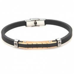 bracciale uomo elegante acciaio e caucciù
