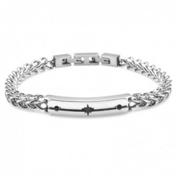 bracciale rosa dei venti uomo acciaio