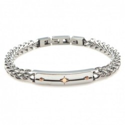 bracciale rosa dei venti uomo acciaio