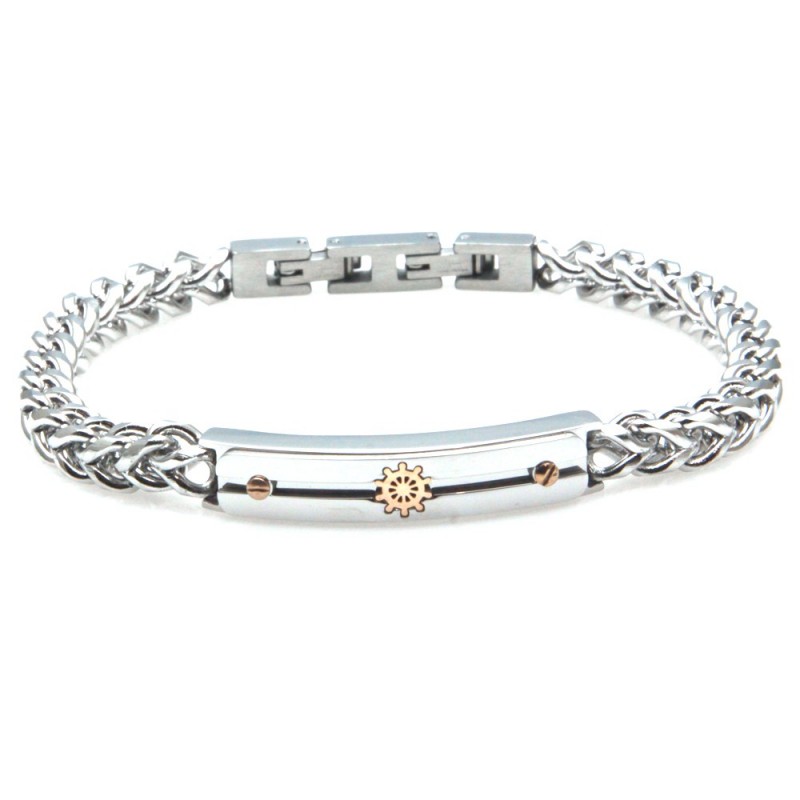 bracciale timone uomo acciaio