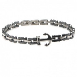 bracciale ancora uomo acciaio e ceramica