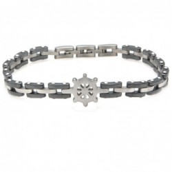bracciale timone uomo acciaio e ceramica