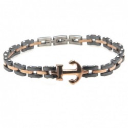 bracciale ancora uomo acciaio e ceramica