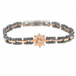 bracciale timone uomo acciaio e ceramica