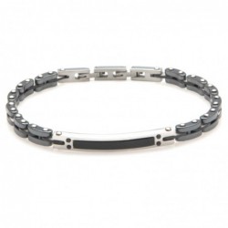 bracciale uomo piastra acciaio e ceramica