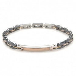 bracciale uomo piastra acciaio e ceramica