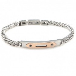 bracciale uomo piastra acciaio catena grumetta