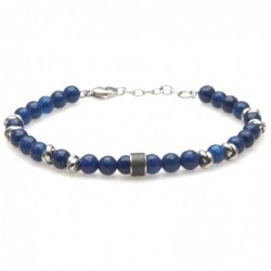 bracciale uomo pietre e acciaio