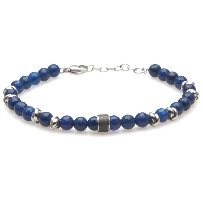 bracciale uomo pietre e acciaio