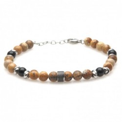 bracciale uomo pietre e acciaio