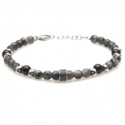 bracciale uomo pietre e acciaio
