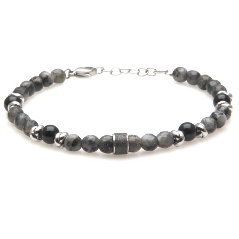 bracciale uomo pietre e acciaio