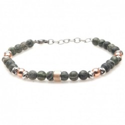 bracciale uomo pietre e acciaio