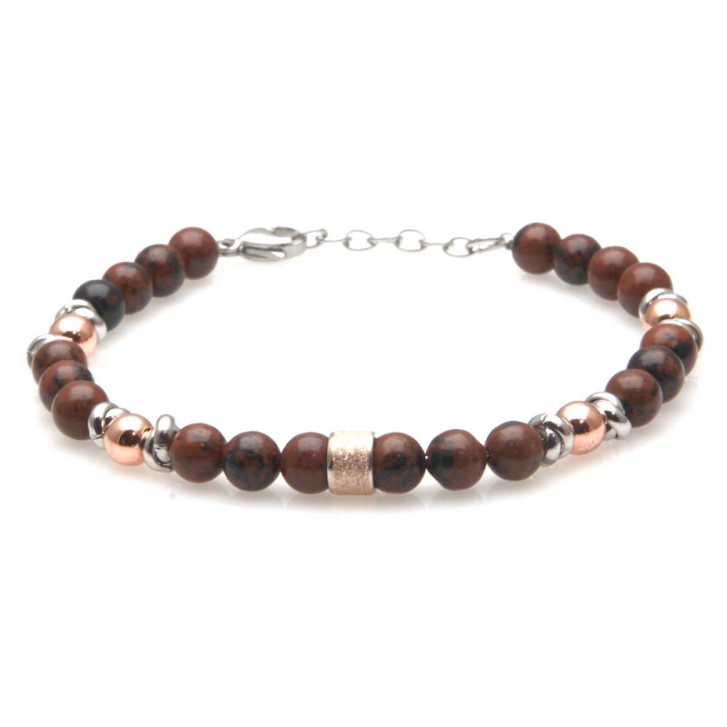 bracciale uomo pietre e acciaio