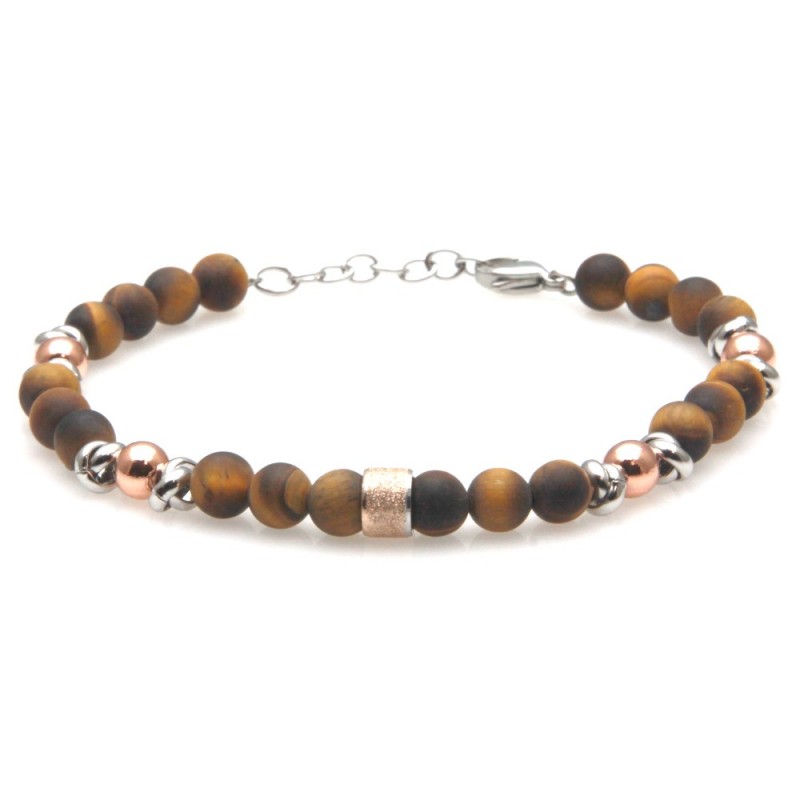 bracciale uomo pietre e acciaio