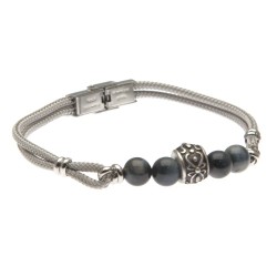 bracciale con pietre e cordoncino colorato