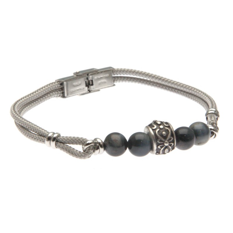 bracciale con pietre e cordoncino colorato