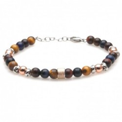 bracciale uomo pietre e acciaio