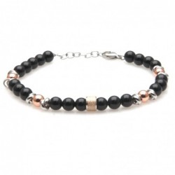bracciale uomo pietre e acciaio