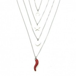 collana con simboli portafortuna acciaio