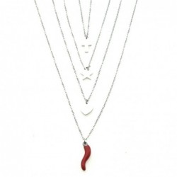 collana con simboli portafortuna acciaio