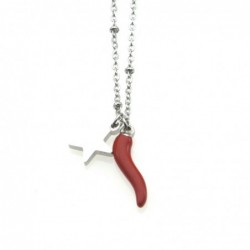 collana con simboli portafortuna acciaio