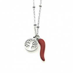 collana con simboli portafortuna acciaio