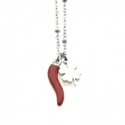 collana con simboli portafortuna acciaio