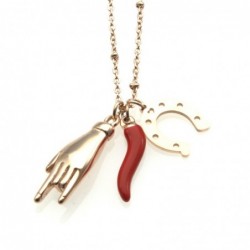 collana con simboli portafortuna acciaio