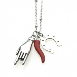 collana con simboli portafortuna acciaio