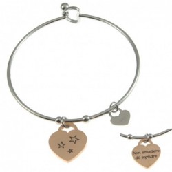Bracciale donna con frasi e simboli acciaio